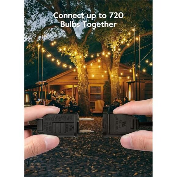 50FT Outdoor String Lights Waterproof Shatterproof LED Patio Globe Bulbs - Picture 4 of 7